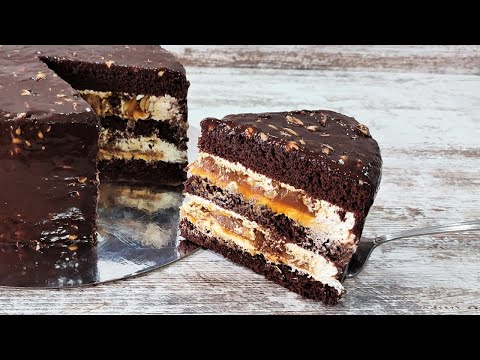 Видео: быстрый торт СНИКЕРС, который тает во рту! Просто и очень вкусно! Snickers cake recipe