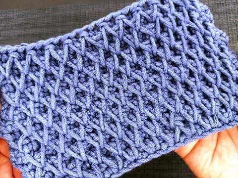 Видео: Узор крючком Соты 3D