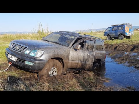 Видео: Кто проедет через ручей? Lexus LX470 vs Surf vs Pajero vs Delica. Резина зарешала! OffRoad