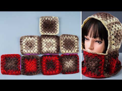 Видео: Простая балаклава/снуд/шарф «бабушкин квадрат» для начинающих!