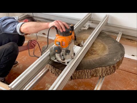 Видео: Как выровнять слэб/How to Flatten a Live Edge Wood Slab