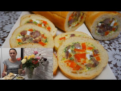 Видео: Фаршированный батон ОТЛИЧНАЯ ЗАКУСКА! ДЕРЖИТ ФОРМУ! Закуски на праздничный стол. БЕЗ ДУХОВКИ!!!