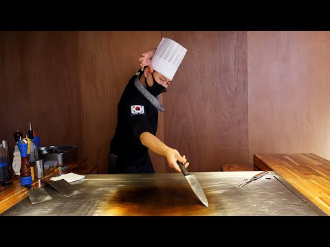 Видео: потрясающее мастерство! Мастер-коллекция стейков теппаньяки - корейская уличная еда
