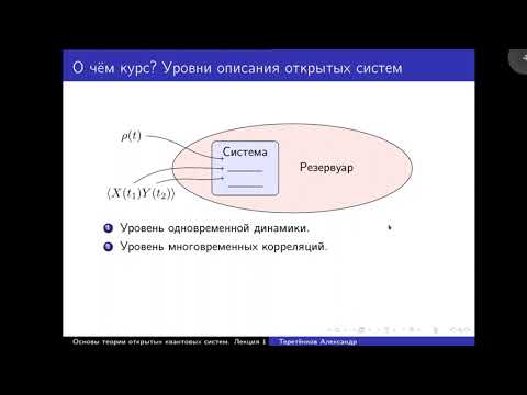 Видео: Лекция 1. А.Е. Теретёнков. Введение. Уровни описания открытых систем. Состояния и наблюдаемые в ...