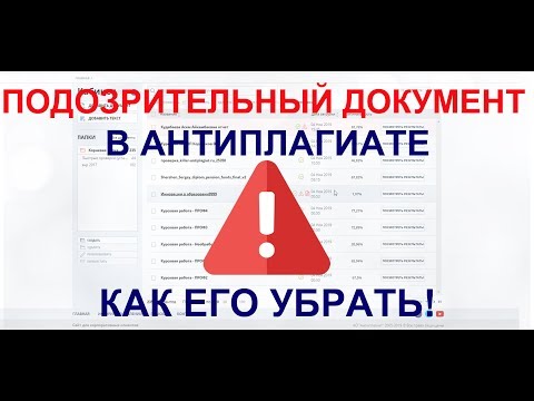 Видео: Подозрительный документ в антиплагиате: что это и как его убрать