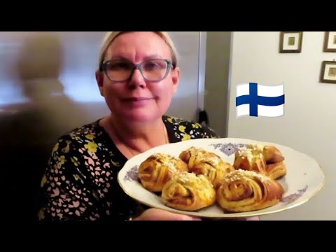 Видео: Воскресные булочки с корицей и кардамоном в Финляндии, Готовить просто, универсальная Korvapuusti!!!