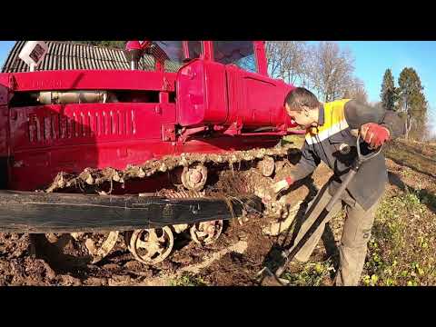 Видео: ДТ-75. Испытание лыж для отвала. Мойка трактора