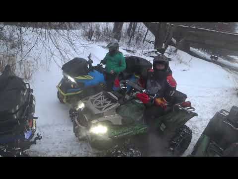 Видео: Открытие зимнего квадро-сезона или "Ралли на квадроциклах до Ладоги" BRP XMR, Yamaha Grizzly 700, РМ