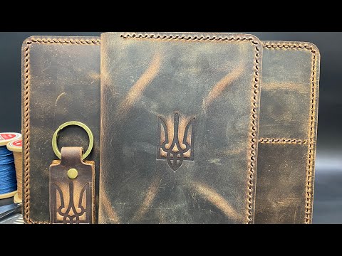 Видео: Портмоне Для Документів з Гербом Коричневий Колір 
