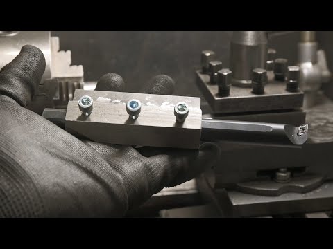 Видео: Блок для державки расточного резца со сменными пластинами на школьный токарный станок ТВ-7М