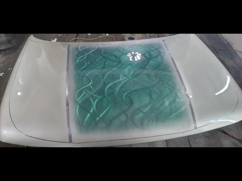 Видео: Эксклюзивная покраска капота.