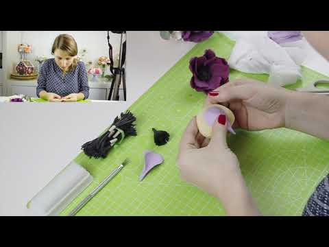 Видео: Букет из зефирной глины "Анемон" Flower clay craft tutorial "Anemone '