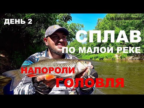 Видео: Крупный Голавль на Спиннинг. Сплав с Ночёвкой на Малой Реке. Рыбалка. Лето 2018 (день 2)