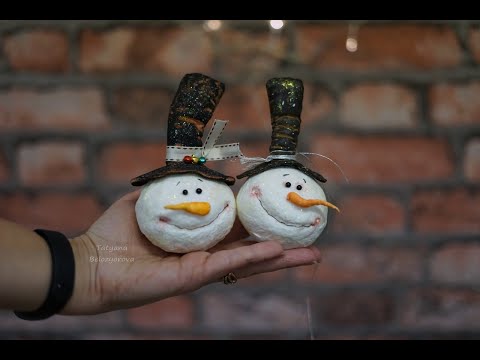 Видео: Ватная игрушка Снеговичок