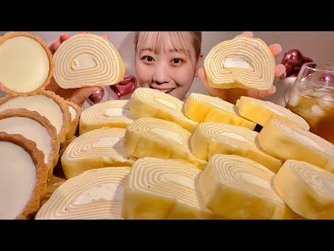 Видео: ASMR Креповый рулет сырный пирог【русские субтитры】【Mukbang/ Eating Sounds】