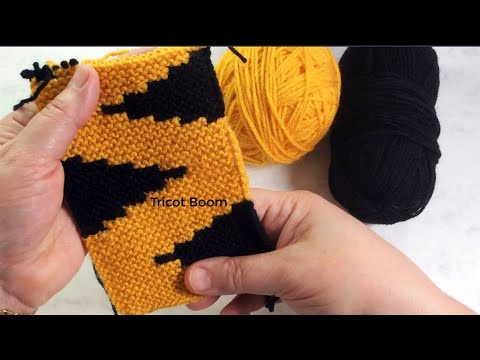 Видео: Детский шарфик "Тигр". "Tiger" scarf knitting. Вязание спицами.