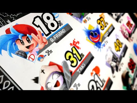 Видео: Рисуем Пятница ночь Funkin моды в стиле super smash Bros