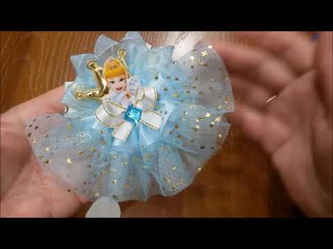 Видео: Cinderella ♥ Золушка МК Пышный бантик из фатина и репса с самодельными кабошонами планерами.