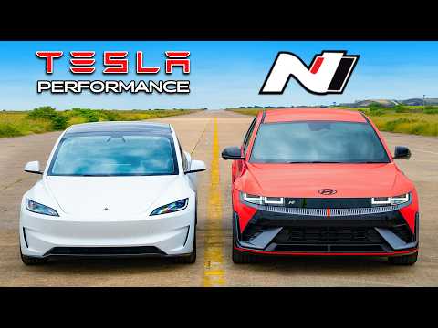 Видео: Кто победит в заезде: новая Tesla Model 3 Performance или Hyundai IONIQ 5 N?