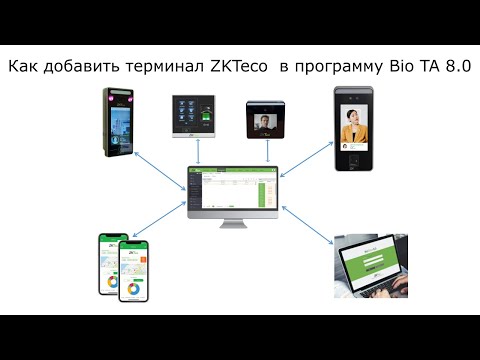 Видео: Как добавить терминал учета рабочего времени с распознаванием лиц ZKTeco Horus TL1 в ПО Bio TA 8.0