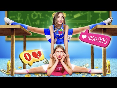 Видео: Бедная Чирлидерша VS Богатая Чирлидерша | Богатая Стала Бедной на 24 Часа