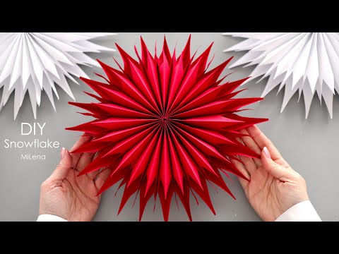 Видео: БОЛЬШАЯ ОБЪЕМНАЯ СНЕЖИНКА ИЗ БУМАГИ ❄️ 3D PAPER SNOWFLAKE ❄️