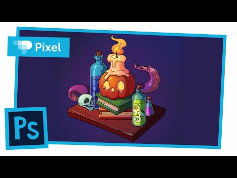 Видео: Рисуем иллюстрацию на Хэллоуин в Adobe Photoshop (+ проверка работ)