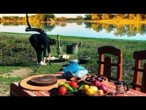 Видео: Жарим курицу на озере для гостей из Дубая# Frying chicken on the lake for guests from Dubai