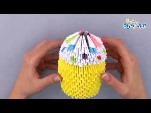 Видео: Модульное оригами 3Д • Пасхальный кулич • OM-6082