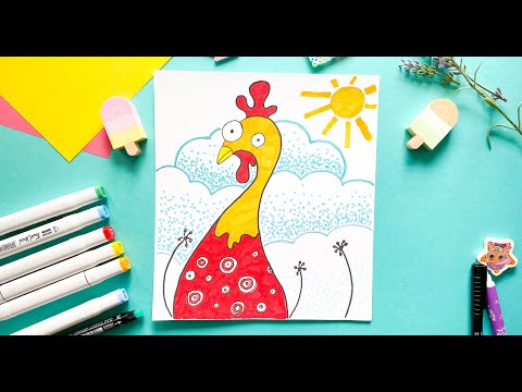 Видео: Курица рисунок
