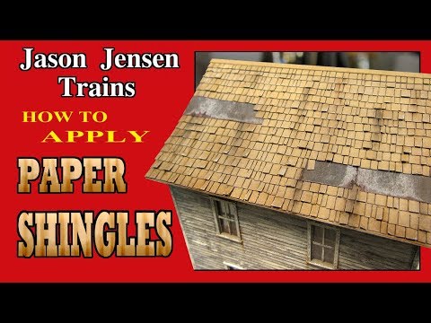 Видео: Укладка бумажной черепицы на модель железной дороги. Эпизод 013