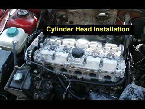 Видео: Установка головки блока цилиндров, прокладка головки блока цилиндров, толкатели, крышка распредва...