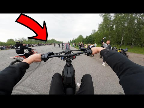 Видео: ЭЛЕКТРОБАЙК против БЕНЗИНА! Улетел на сходке!