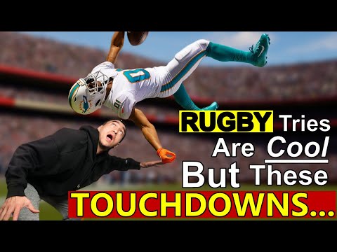 Видео: Попытки в регби? Забудьте об этом… Тачдауны в НФЛ — это просто безумие! (Реакция и сравнение ново...