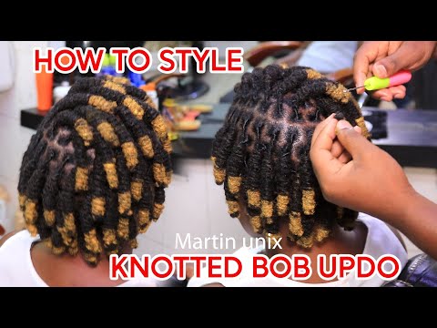 Видео: Урок по элегантному бобу-бочке || Боб с узлами-локами || Короткие локоны