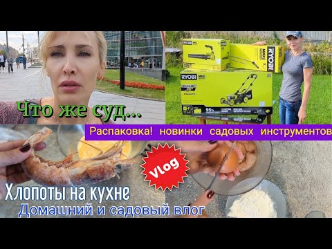 Видео: Съездила в суд. Распаковка садовой техники. Простые рецепты. Домашний Влог. Сад Газонокосилка Ryobi