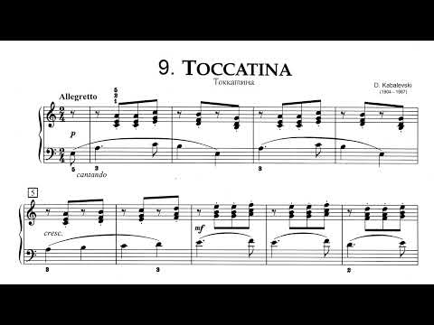 Видео: KABALEVSKI - op.27 "Ausgewählte Stücke" - 9. Toccatina / Токкатина (sheet)