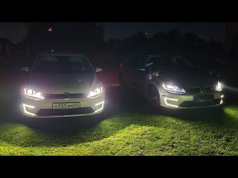 Видео: Volkswagen e-Golf Ночью! Типы фар и задних фонарей у Рестайлинга.
