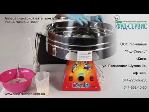 Видео: Аппарат сахарной ваты УСВ-4 "Кеша и Вова" от Food-service.com.ua