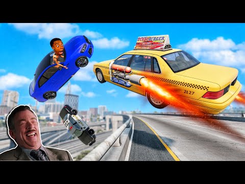 Видео: Смешные моменты с ракетным такси 🤣 - [BeamNG.Drive]