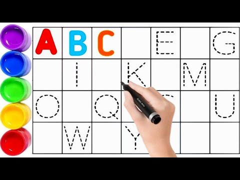 Видео: Как нарисовать ABCD, ABCDEFGHIJKLMNOPQRSTUVWXYZ, легко нарисовать и раскрасить алфавит от A до Z ...