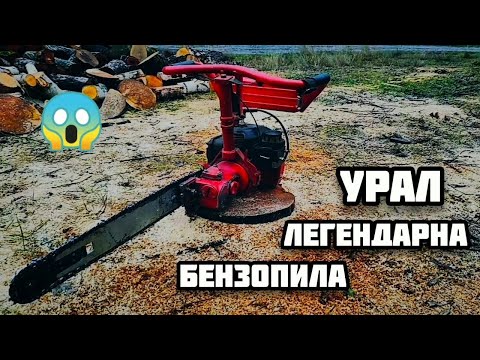 Видео: Бензопила УРАЛ у роботі !!