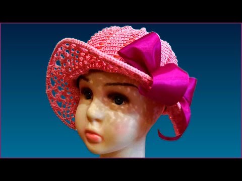 Видео: Шляпка с полями крючком. Вязание шляпки.