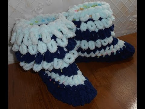 Видео: #сапожки с бахромой из #Ализе Пуффи