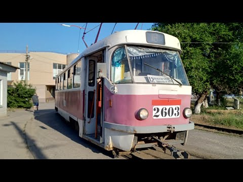 Видео: Волгоградский трамвай. Маршрут 12 "Жилгородок - Школа номер 36"/ Volgograd tram. Route 12