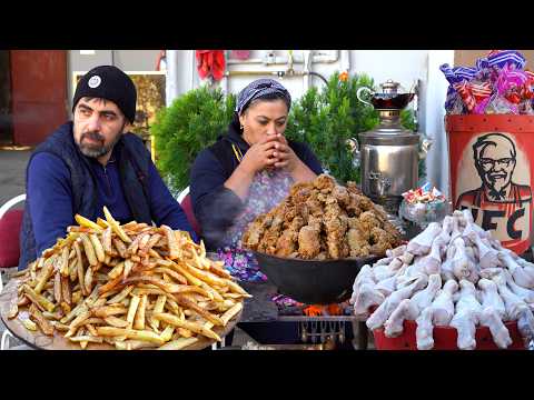 Видео: KFC - Куриные ножки и крылышки - 300 KFC в ведре 100 литров