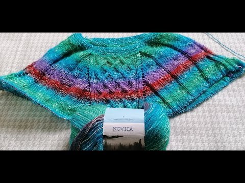 Видео: Летнее пончо "Элегия" - готовая работа. Пряжа Elegia от Novita