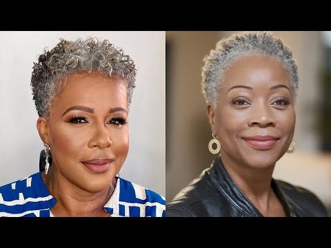 Видео: Супер-шикарные и потрясающие короткие естественные стрижки для чернокожих американок старше 50 ле...