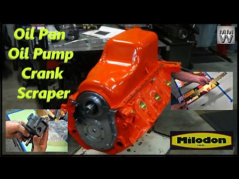 Видео: Скребок для коленвала, масляный насос высокого объема, масляный поддон...#9 Сборка двигателя Chev...
