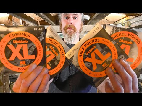 Видео: Гитарные струны D'Addario Chrome или Nickel Wound или Pure Nickel или полукруглые?